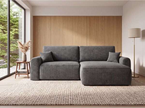 Razvlačiva obostrana kutna garnitura NORDEN TILIA 250x140 cm, sivo-plava