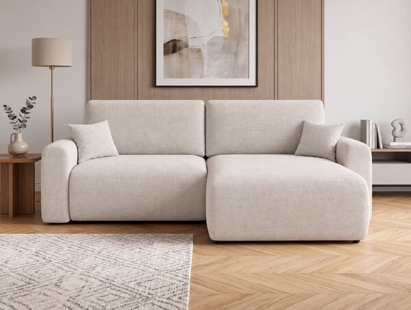 Razvlačna dvostrana kutna garnitura u L NORDEN PAROS 250x140 cm, krem