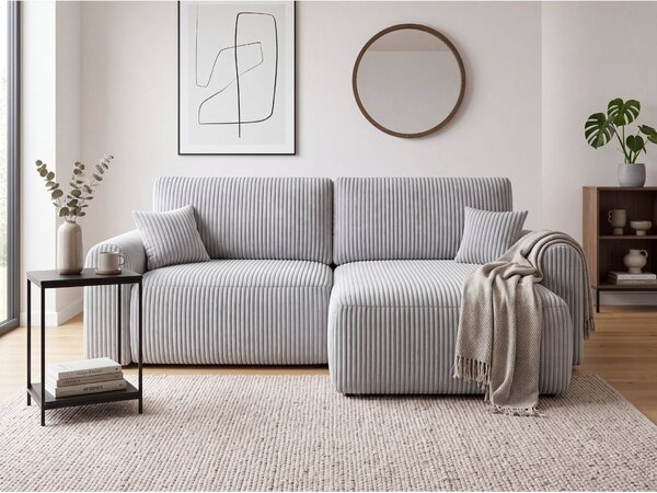 Razvlačna obostrana kutna garnitura NORDEN TILIA 250x140 cm, svijetlosiva