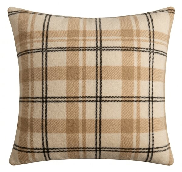Jastučnica od mikropliša PLAID 45x45 cm, krem boje