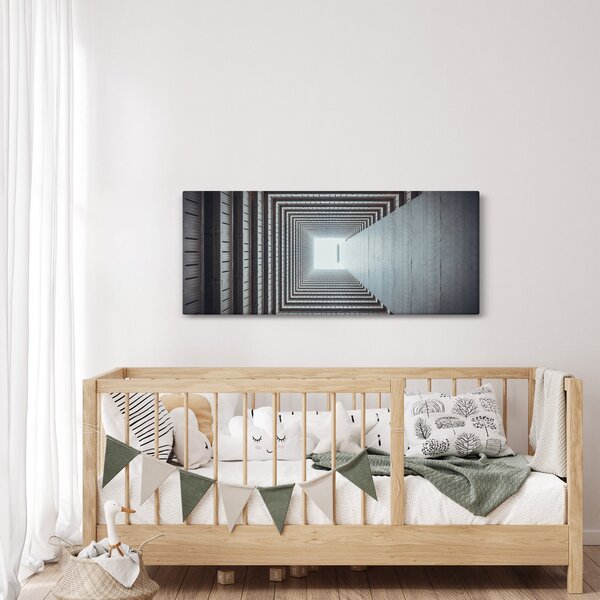 Slika - Pogled iz unutrašnjosti zgrade (120x50 cm)