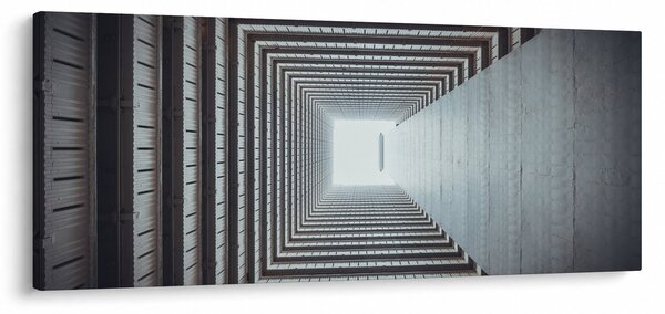 Slika - Pogled iz unutrašnjosti zgrade (120x50 cm)