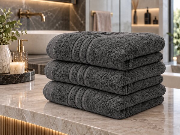 Ručnik Comfort 70 x 140 cm tamno siva, 100% pamuk