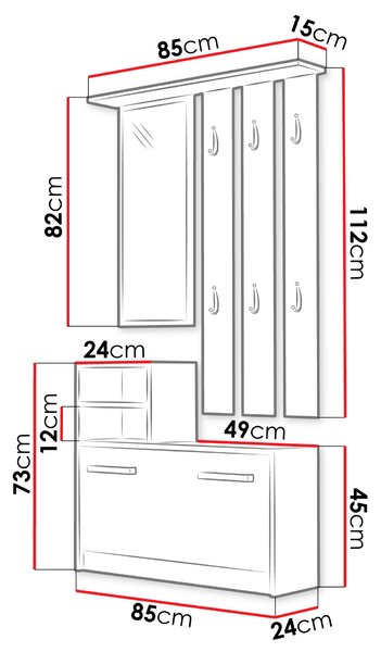 Zondo.hr Predsoblje Kelmor (bijela). 1053833