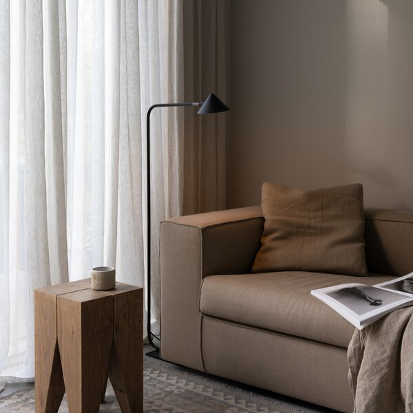 Podne Lampa Watt & Veke, Kuro, prigušiv, Crno, Dnevna soba, Metal, Dizajn