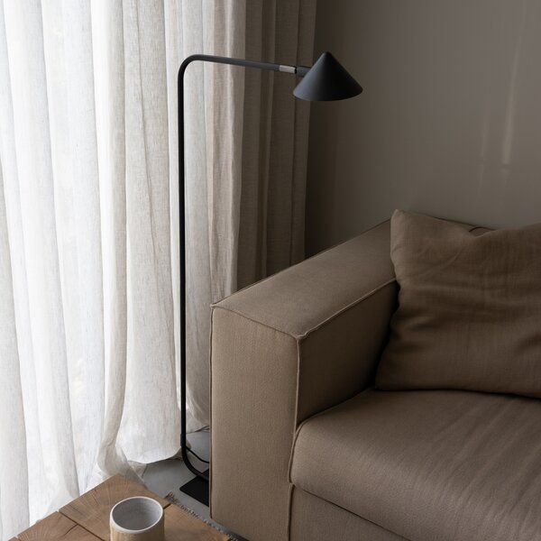 Podne Lampa Watt & Veke, Kuro, prigušiv, Crno, Dnevna soba, Metal, Dizajn