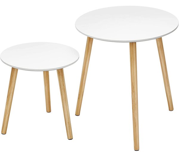 Stolić za kavu, set od 2 komada, skandinavski pomoćni stolovi, noćni ormarić, 45x45x50 cm/35x35x35
