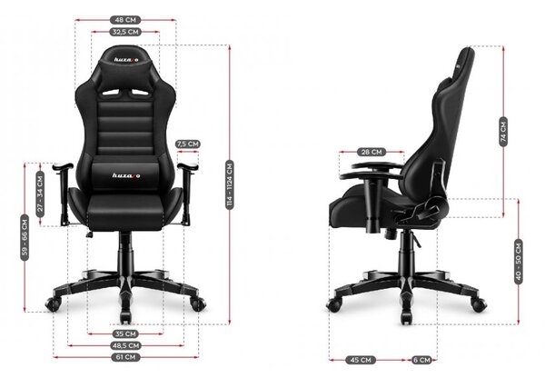 Ergonomska crna gaming stolica za tinejdžere