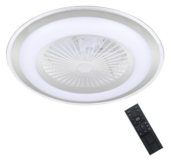 LED Prigušiva stropna svjetiljka s ventilatorom ZONDA LED/48W/230V srebrna + DU