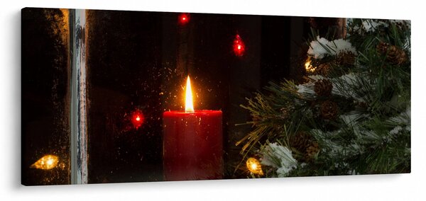 Slika - Svjetleća božićna svijeća (120x50 cm)