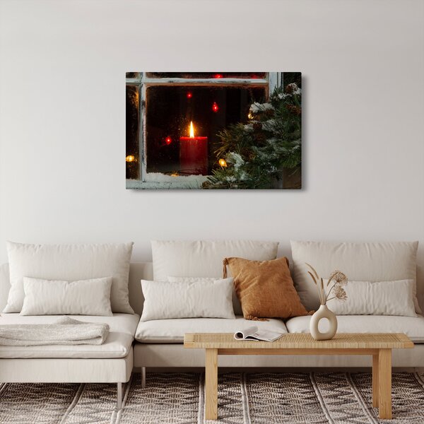 Slika - Svjetleća božićna svijeća (90x60 cm)