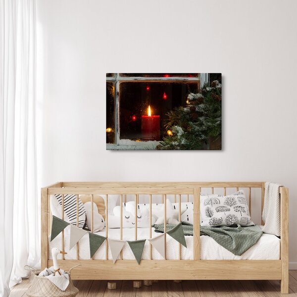Slika - Svjetleća božićna svijeća (90x60 cm)