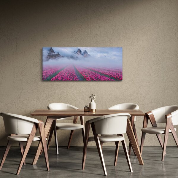 Slika - Krajolik s poljima tulipana (120x50 cm)