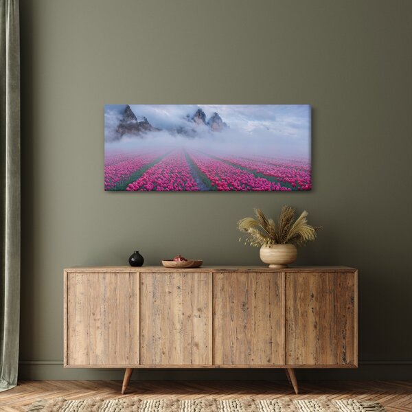 Slika - Krajolik s poljima tulipana (120x50 cm)