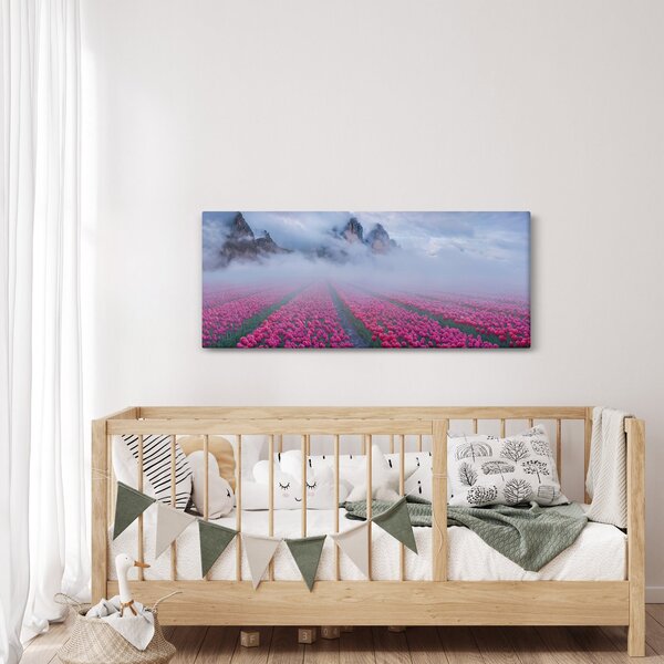 Slika - Krajolik s poljima tulipana (120x50 cm)