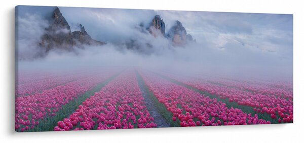 Slika - Krajolik s poljima tulipana (120x50 cm)
