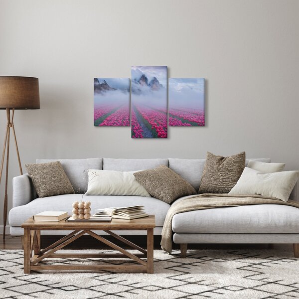 Slika - Krajolik s poljima tulipana (90x60 cm)