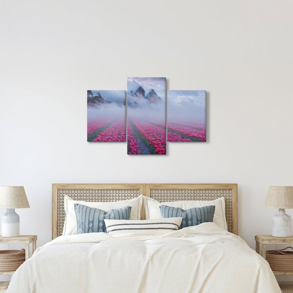 Slika - Krajolik s poljima tulipana (90x60 cm)