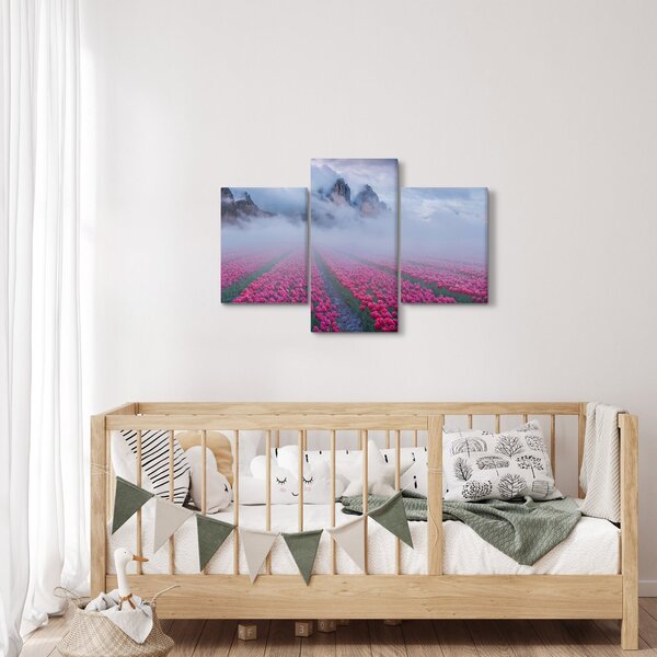 Slika - Krajolik s poljima tulipana (90x60 cm)
