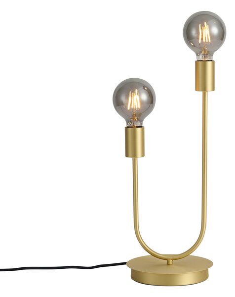 Art Deco stolna svjetiljka mjedena 2 svjetla - Tuning