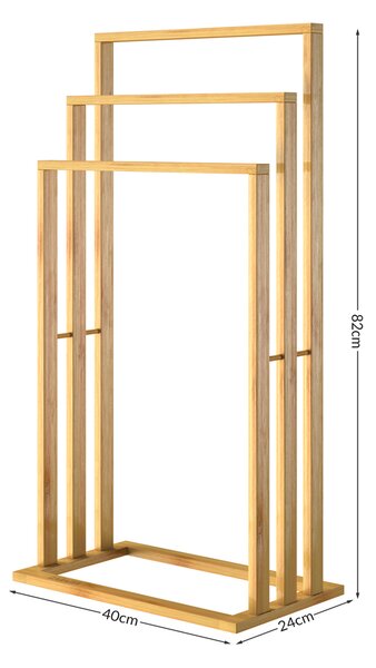Bambuski stalak za ručnike RUBBY, 40x24x82 cm, smeđa Casaria