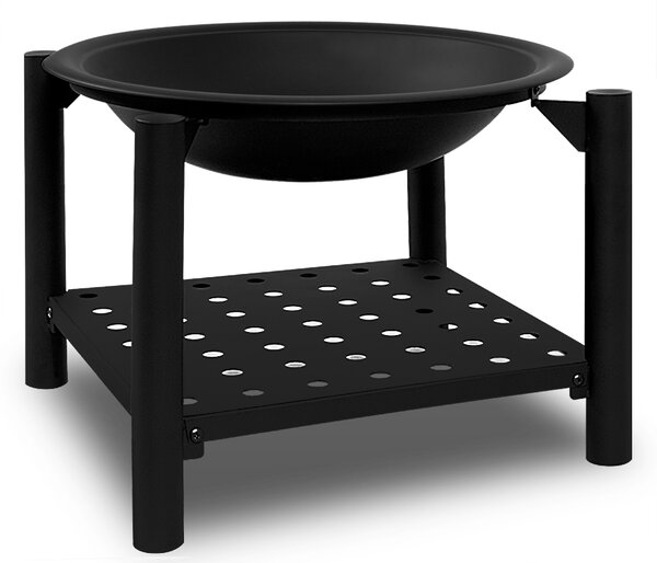 Ognjište sa spremištem za drva FIRE, Ø55 cm, crno Gardebruk