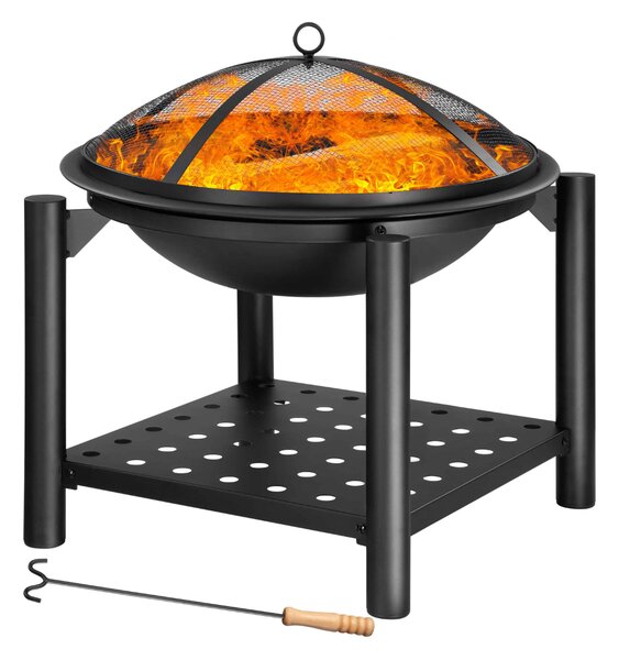 Ognjište sa spremištem za drva FIRE, Ø55 cm, crno Gardebruk