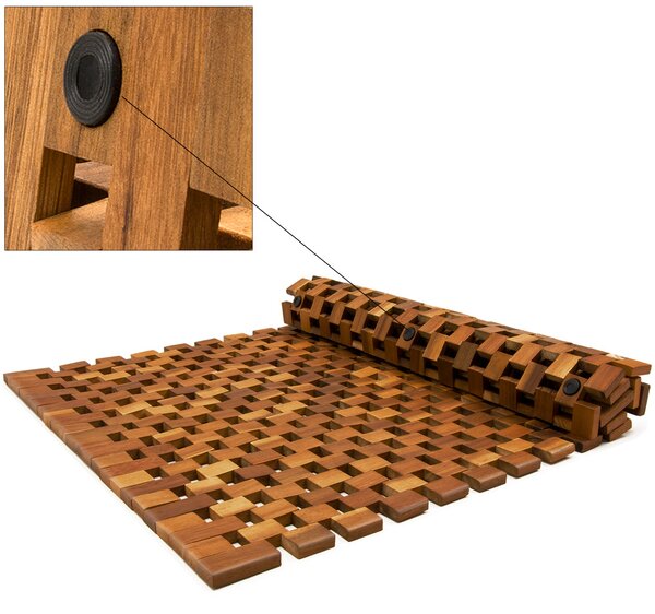 Kupaonska prostirka CUBE, bagremovo drvo, 80x50x1 cm, smeđa Casaria