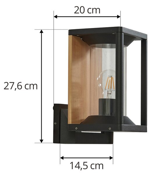 Vanjske Svjetiljka Lucande, Candina, prigušiv, Crno, Balkon, Aluminij, Moderan