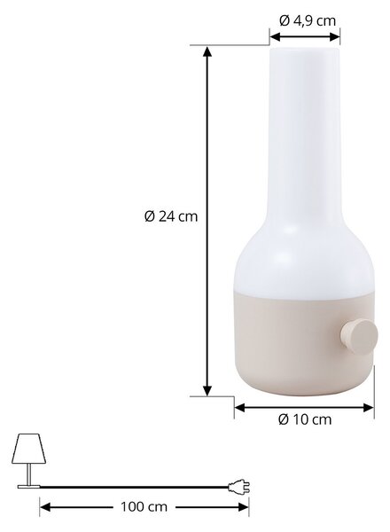 Vanjske Svjetiljka Lindby, Isaline, prigušiv, Bež, Terasa, Plastika, Moderan