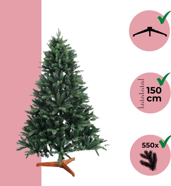Umjetni božićni bor FROST, 150 cm, zeleni Casaria