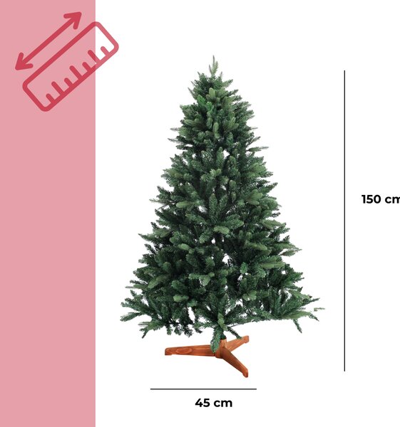 Umjetni božićni bor FROST, 150 cm, zeleni Casaria