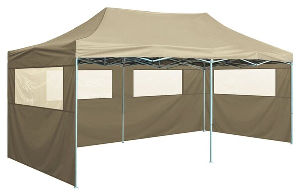 VidaXL Profesionalni sklopivi šator za zabave 3 x 6 m čelični krem