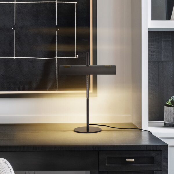 Stolne Lampa Lucande, Nysira, Crno, Dnevna soba, Metal, Moderan