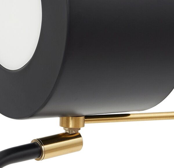 Stolne Lampa Lindby, Kaida, Crno, Dnevna soba, Metal, Moderan