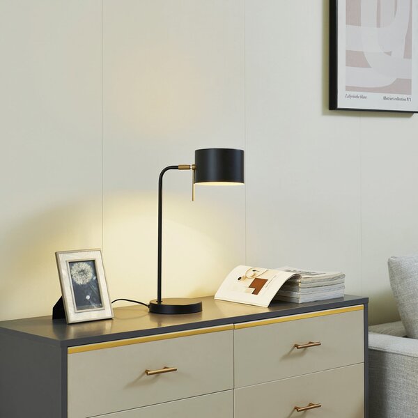 Stolne Lampa Lindby, Kaida, Crno, Dnevna soba, Metal, Moderan