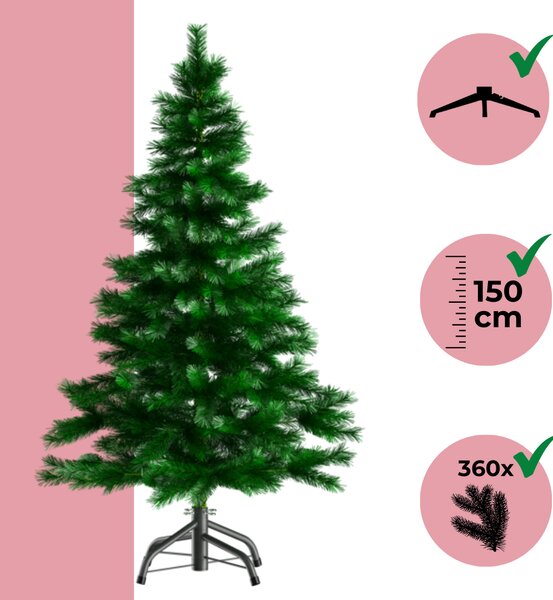 Umjetno božićno drvce RUDOLPH, 150 cm, zeleno Casaria