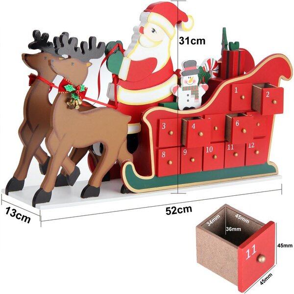 Adventski kalendar NIKOLAS, 52x31x13 cm, višebojan Spielwerk