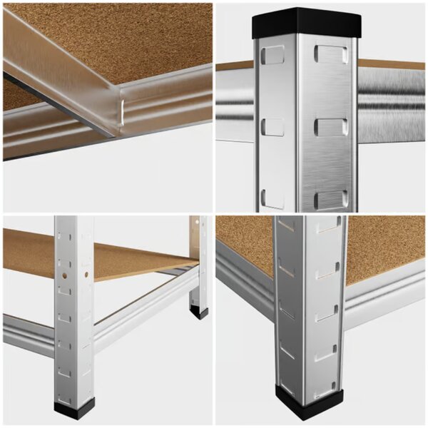 Regal s visokom nosivošću HEAVY, max. 700 kg, 90x40x160cm, srebrna Monzana