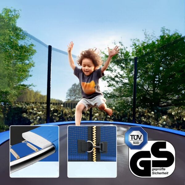 Trampolin s sigurnosnom mrežom JUMP, Ø183 cm, crno/plava Monzana