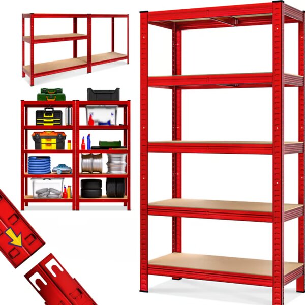Regal s visokom nosivošću HEAVY, max. 875 kg, 90x40x180 cm, crvena Monzana