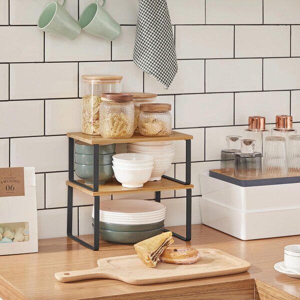 Set bambusovih organizatora CEZAR, 2 kom, smeđa/crna SongmicsHome