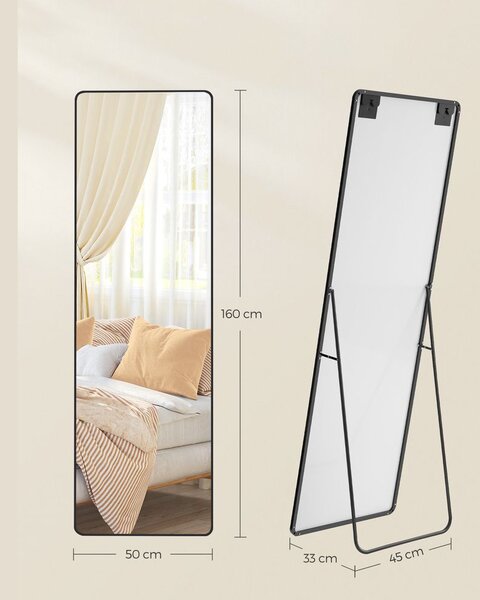 Pravokutno ogledalo NOIR, 160x50cm, crno SongmicsHome