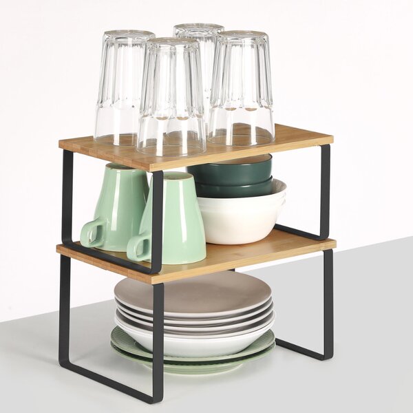 Set bambusovih organizatora CEZAR, 2 kom, smeđa/crna SongmicsHome