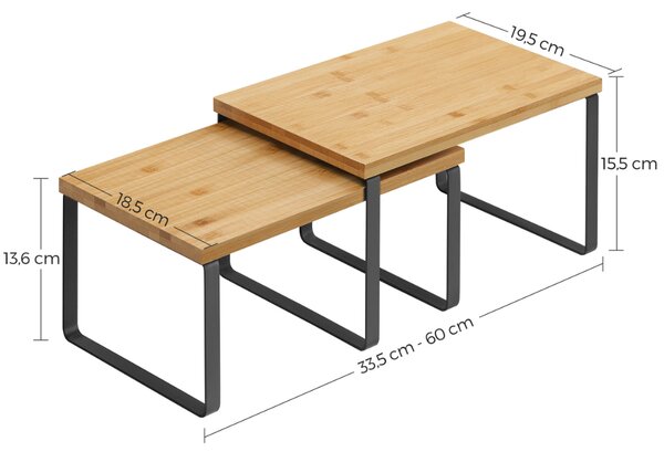 Set bambusovih organizatora CEZAR, 2 kom, smeđa/crna SongmicsHome