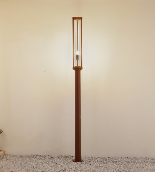 Lucande vanjska svjetiljka Alivaro, boja hrđe, 220 cm, E27, IP65, prigušiva, Smeđa / hrđa, Aluminij