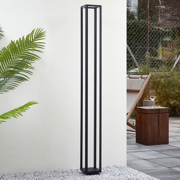 Lucande LED vanjska svjetiljka Thorvid, visina 180 cm, crna, Crno, Aluminij