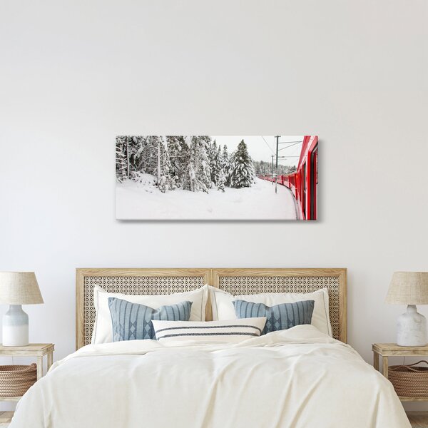 Slika - Vlak u snježnom krajoliku (120x50 cm)