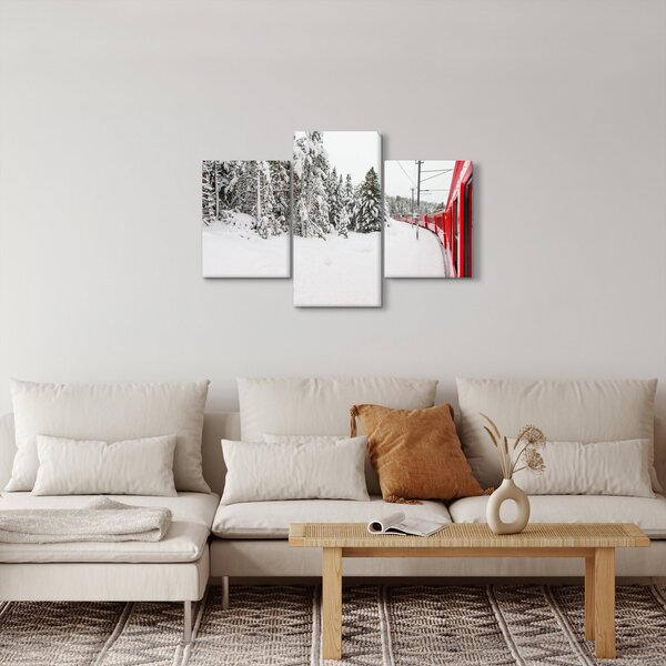 Slika - Vlak u snježnom krajoliku (90x60 cm)