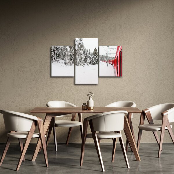 Slika - Vlak u snježnom krajoliku (90x60 cm)